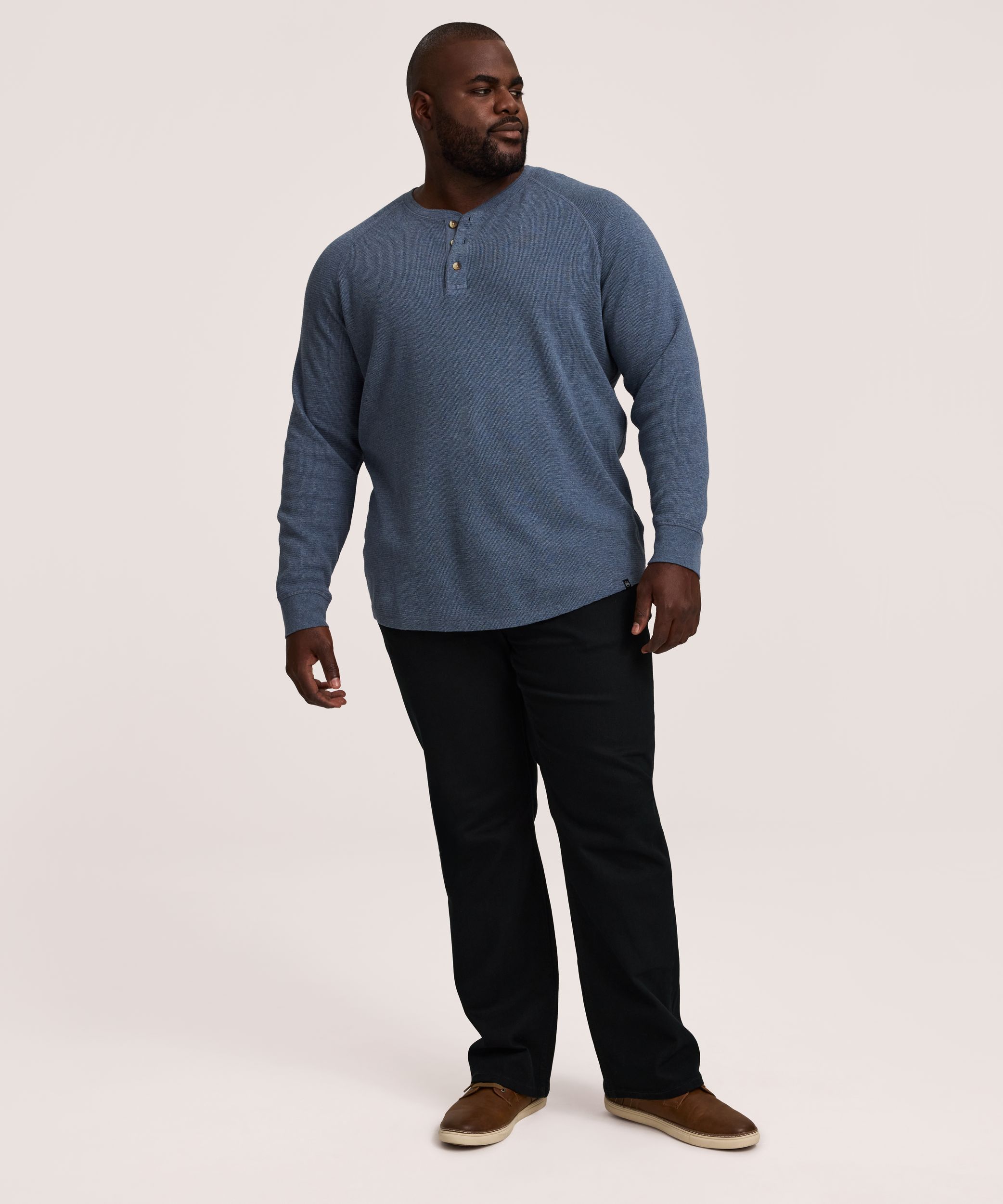 Haut Henley en point de brioche à manches raglan longues pour hommes, WindRiver