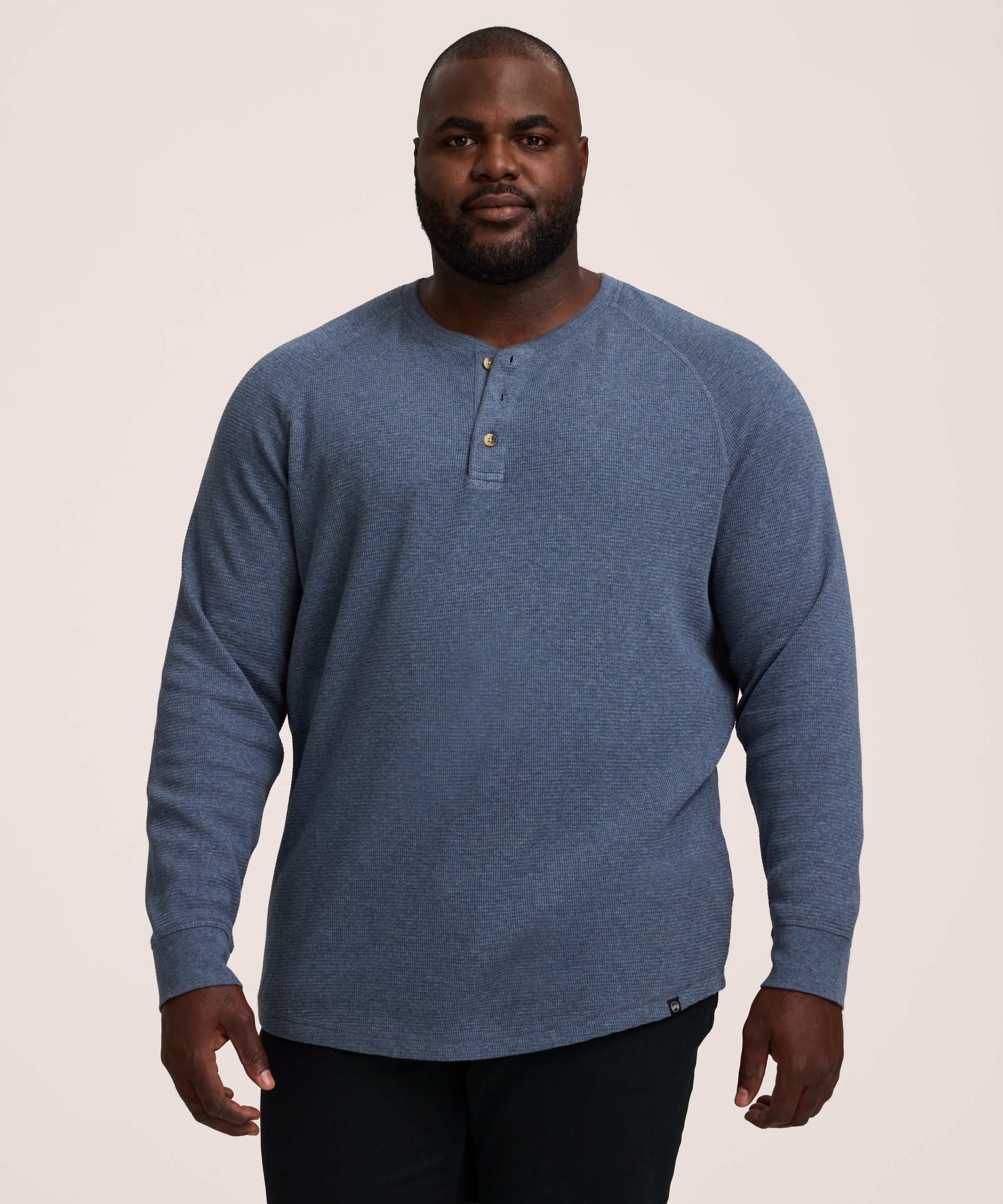 Haut Henley en point de brioche à manches raglan longues pour hommes, WindRiver