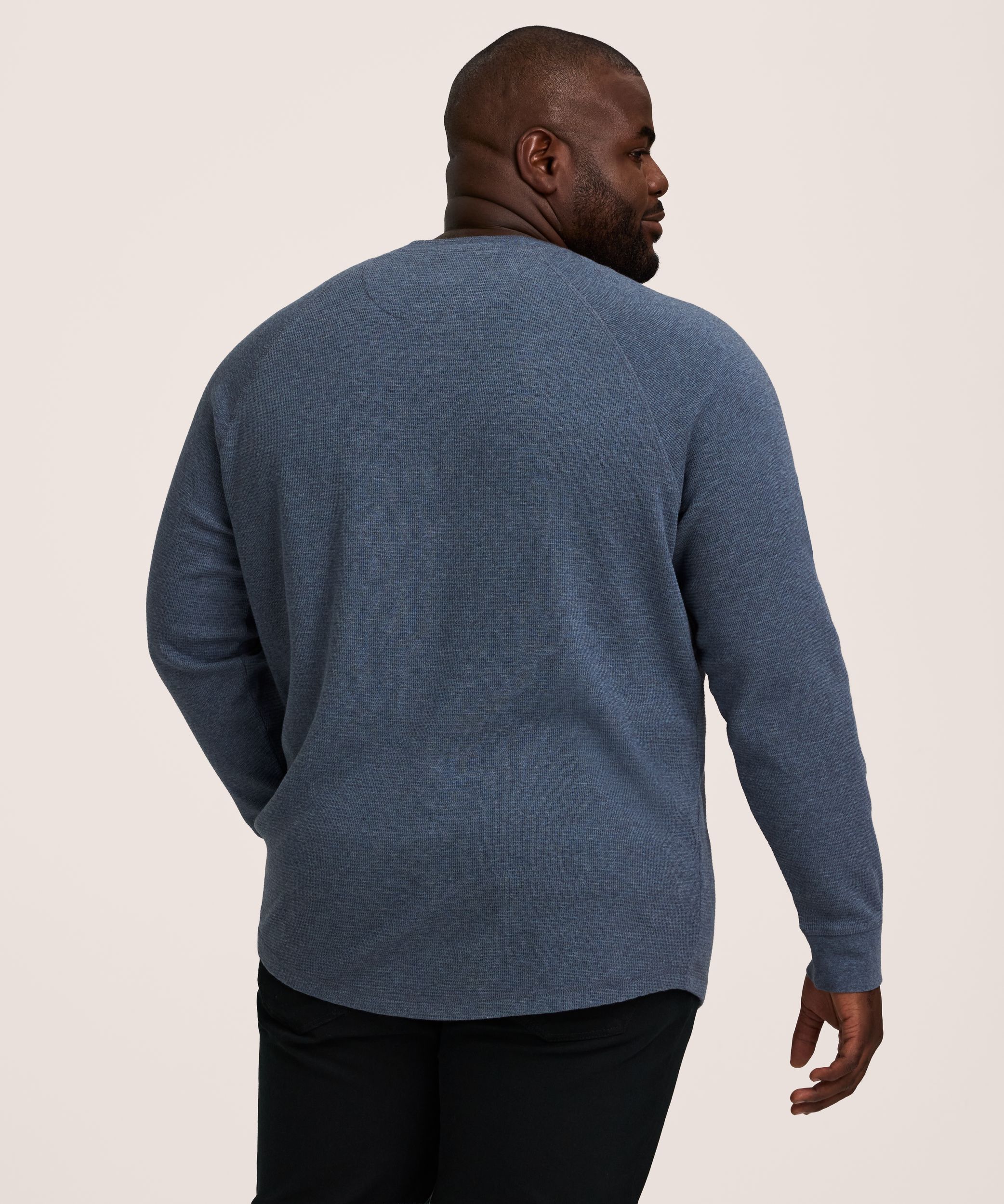 Haut Henley en point de brioche à manches raglan longues pour hommes, WindRiver