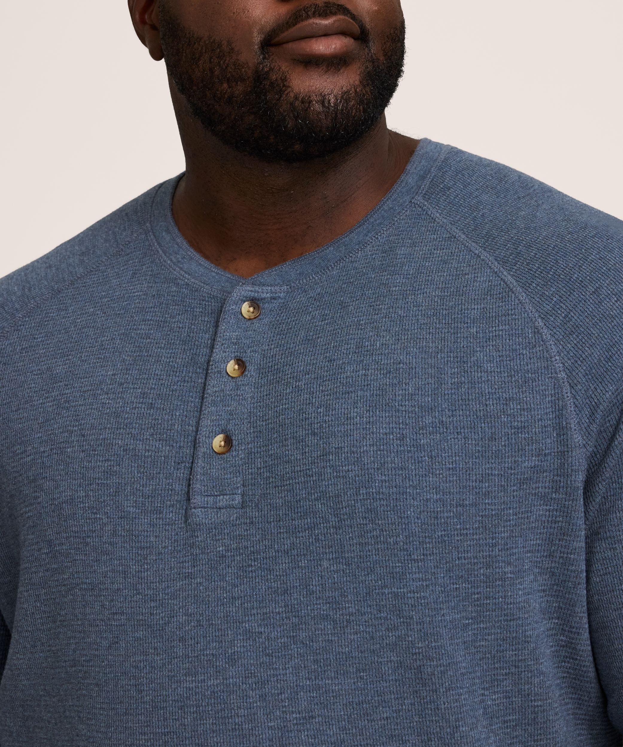 Haut Henley en point de brioche à manches raglan longues pour hommes, WindRiver