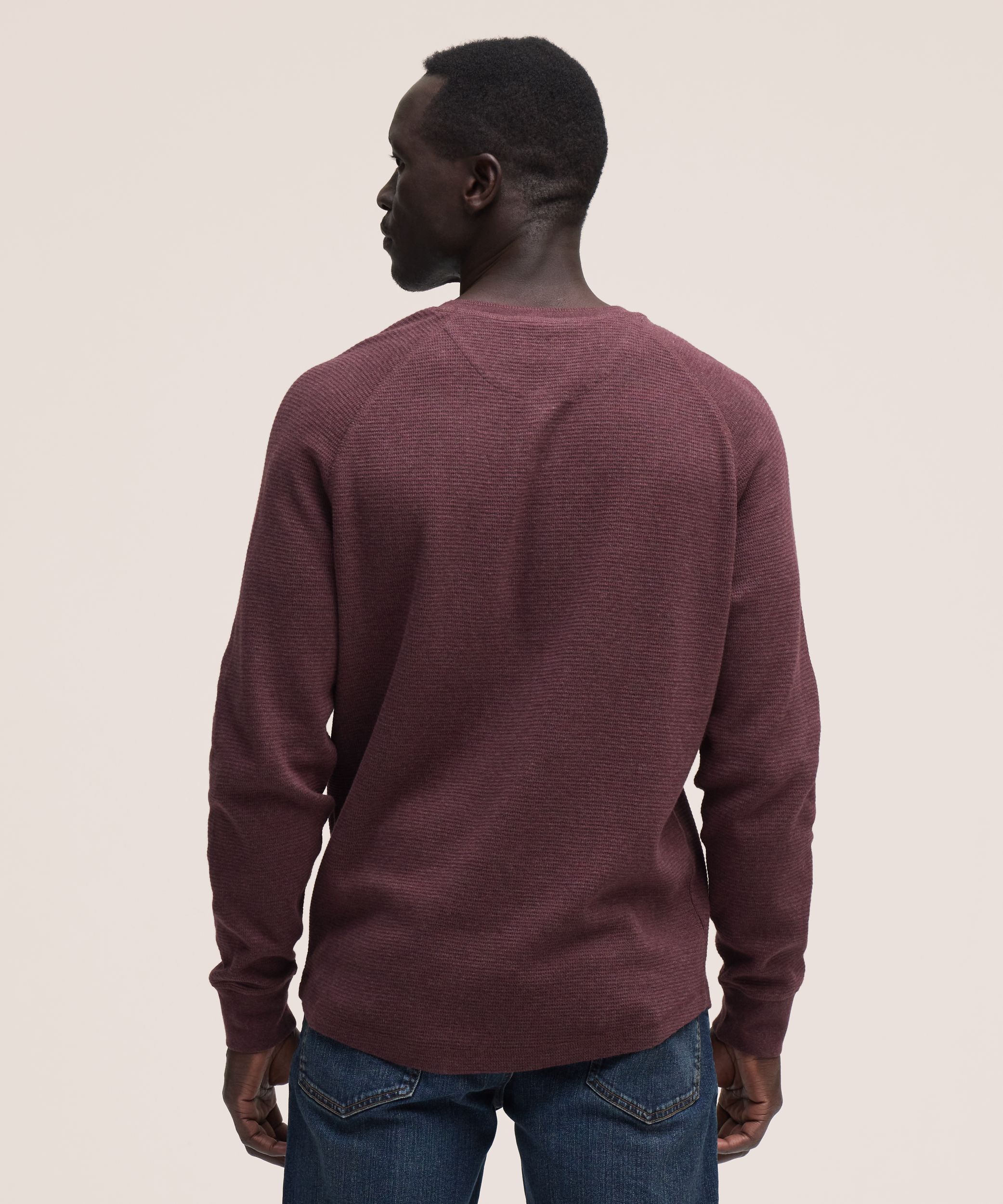 WindRiver Men's Long Sleeve Waffle Raglan Henley Shirt