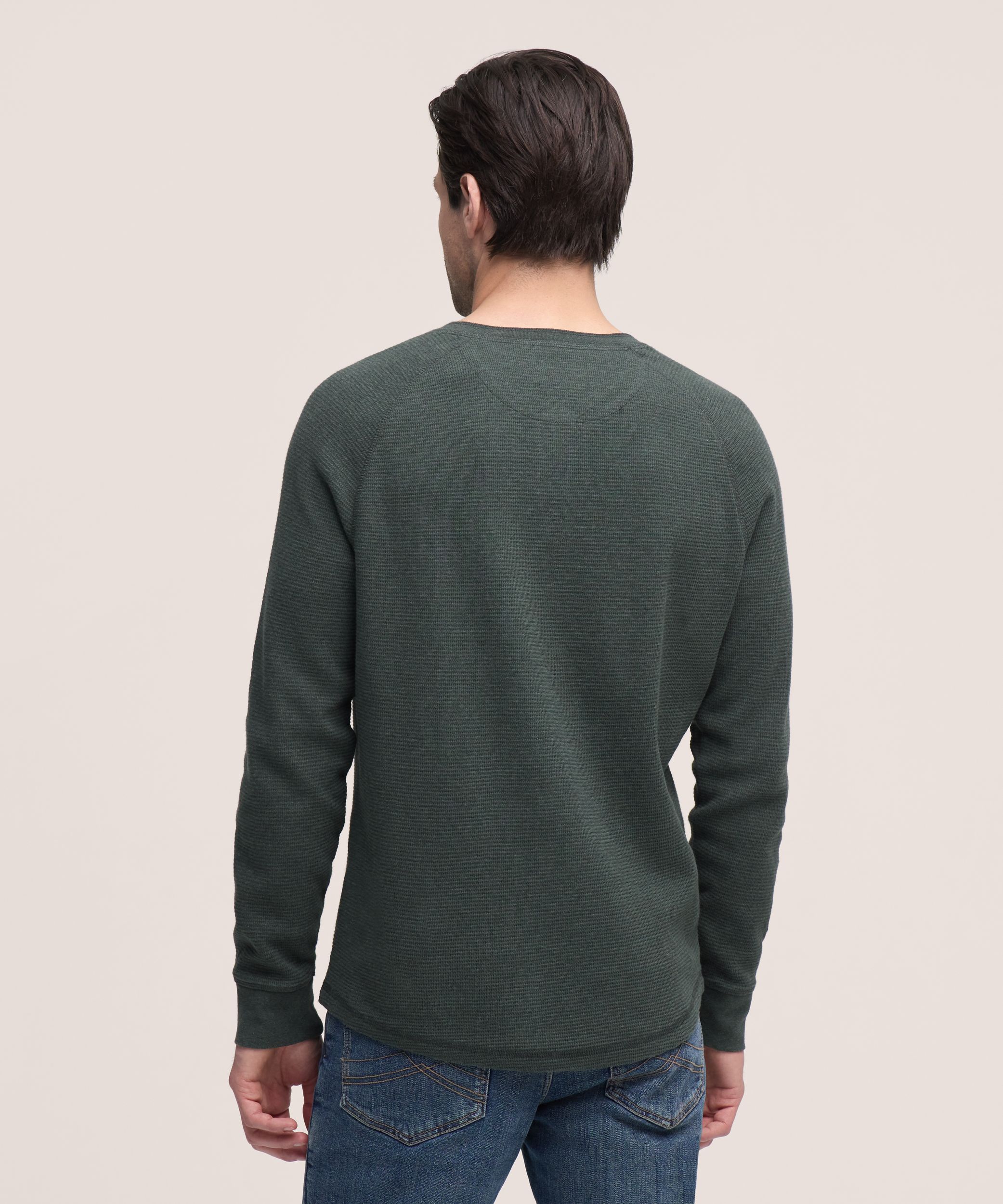 Haut Henley en point de brioche à manches raglan longues pour hommes, WindRiver