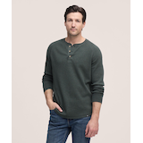 WindRiver Men's Long Sleeve Waffle Raglan Henley Shirt