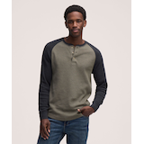 Haut Henley en point de brioche à manches raglan longues pour hommes, WindRiver Front_Flat