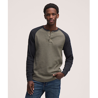 Haut Henley en point de brioche à manches raglan longues pour hommes, WindRiver
