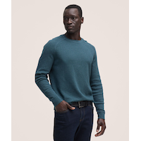 Haut en point de brioche à manches raglan longues et col ras du cou pour hommes, WindRiver