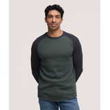 WindRiver Men's Long Sleeve Waffle Raglan Crewneck Shirt Front_Flat