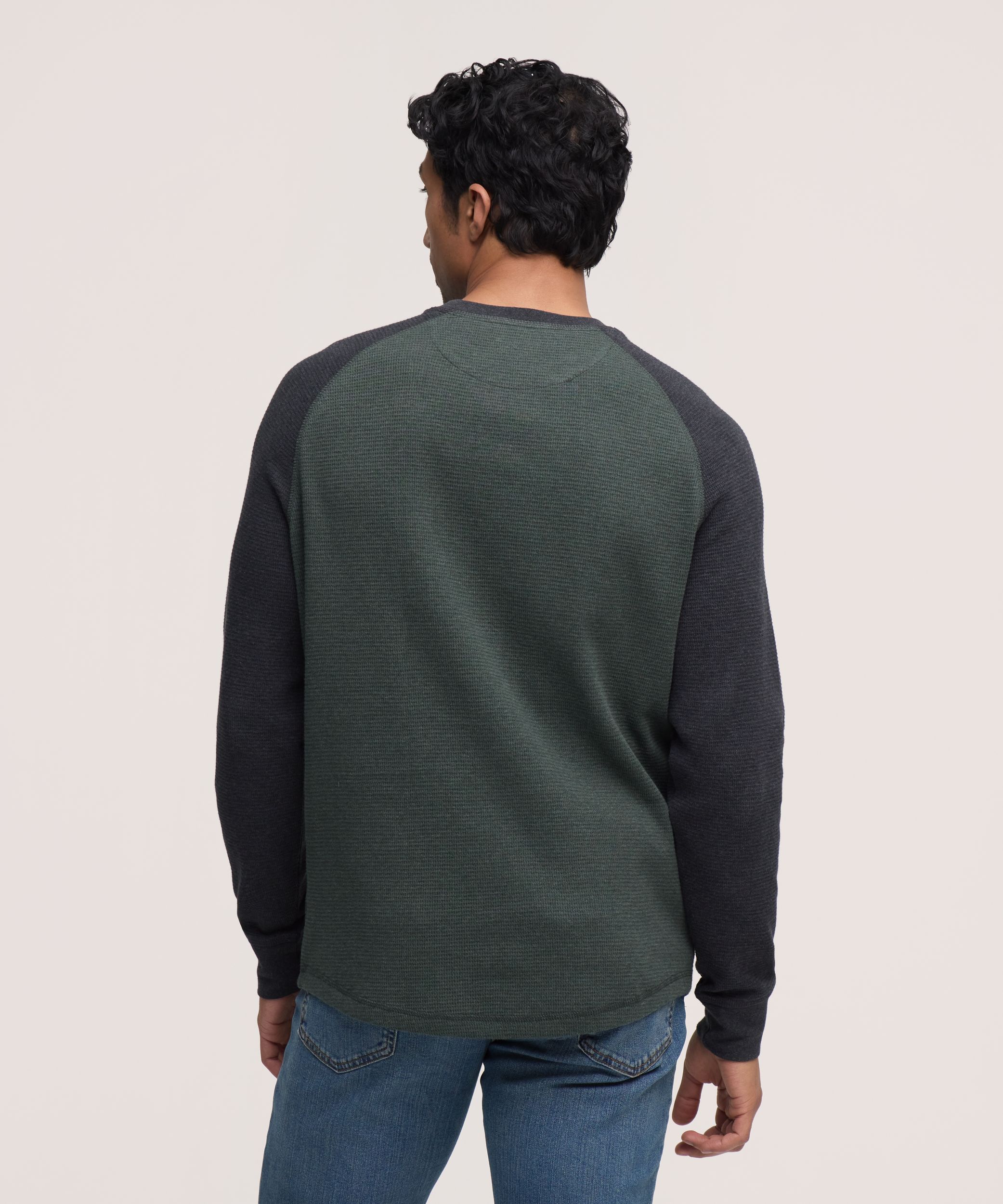 WindRiver Men's Long Sleeve Waffle Raglan Crewneck Shirt