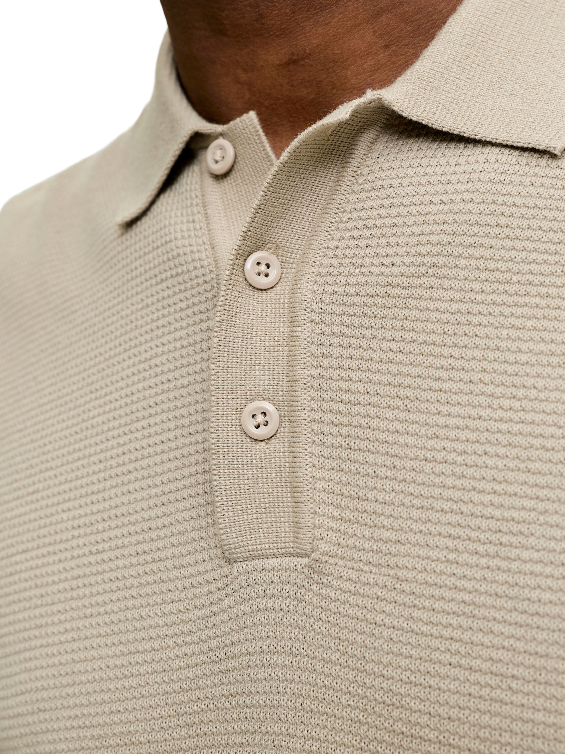 Jack & Jones Men's Austin Knit Long Sleeve Polo Shirt