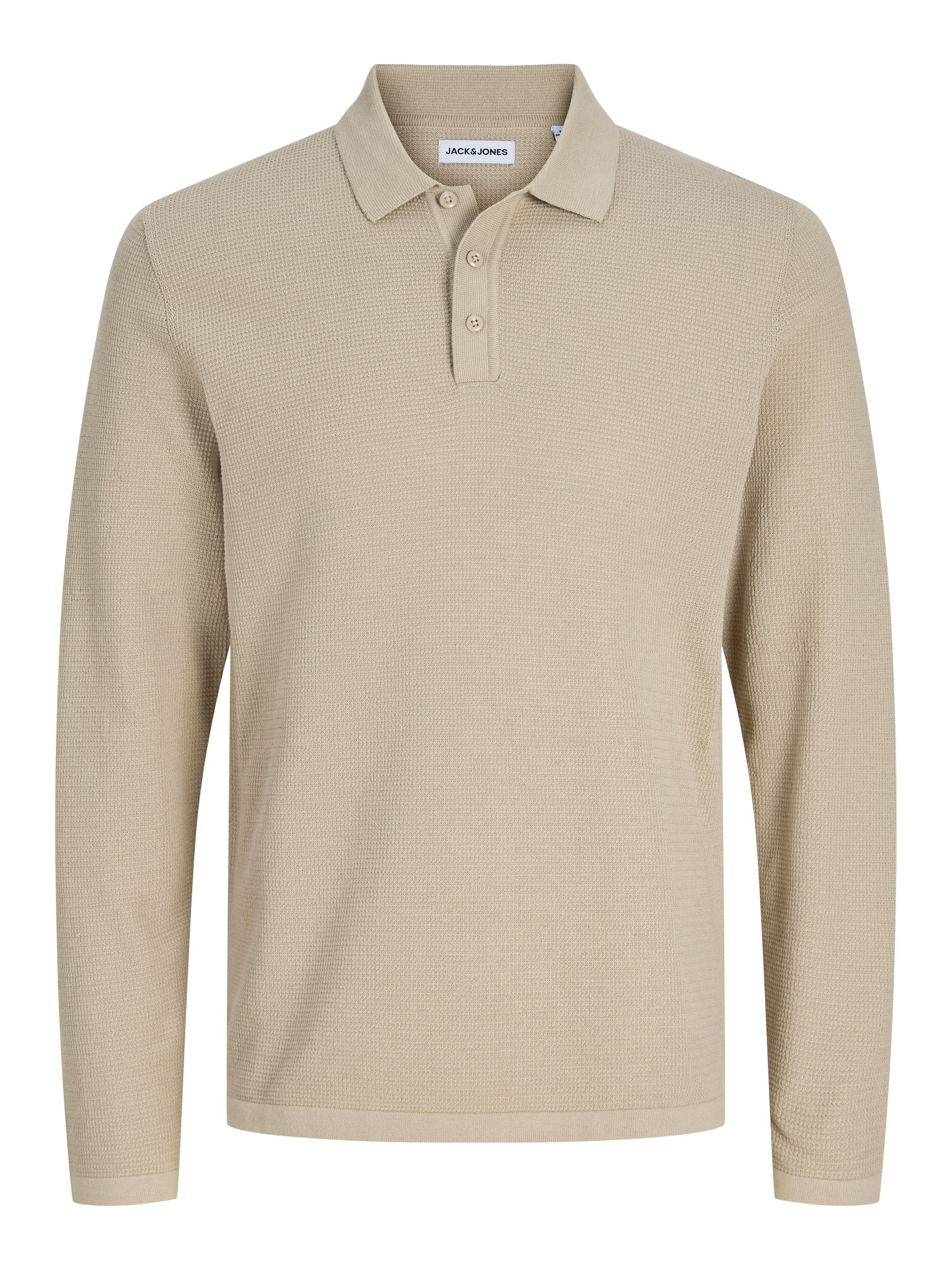 Jack & Jones Men's Austin Knit Long Sleeve Polo Shirt