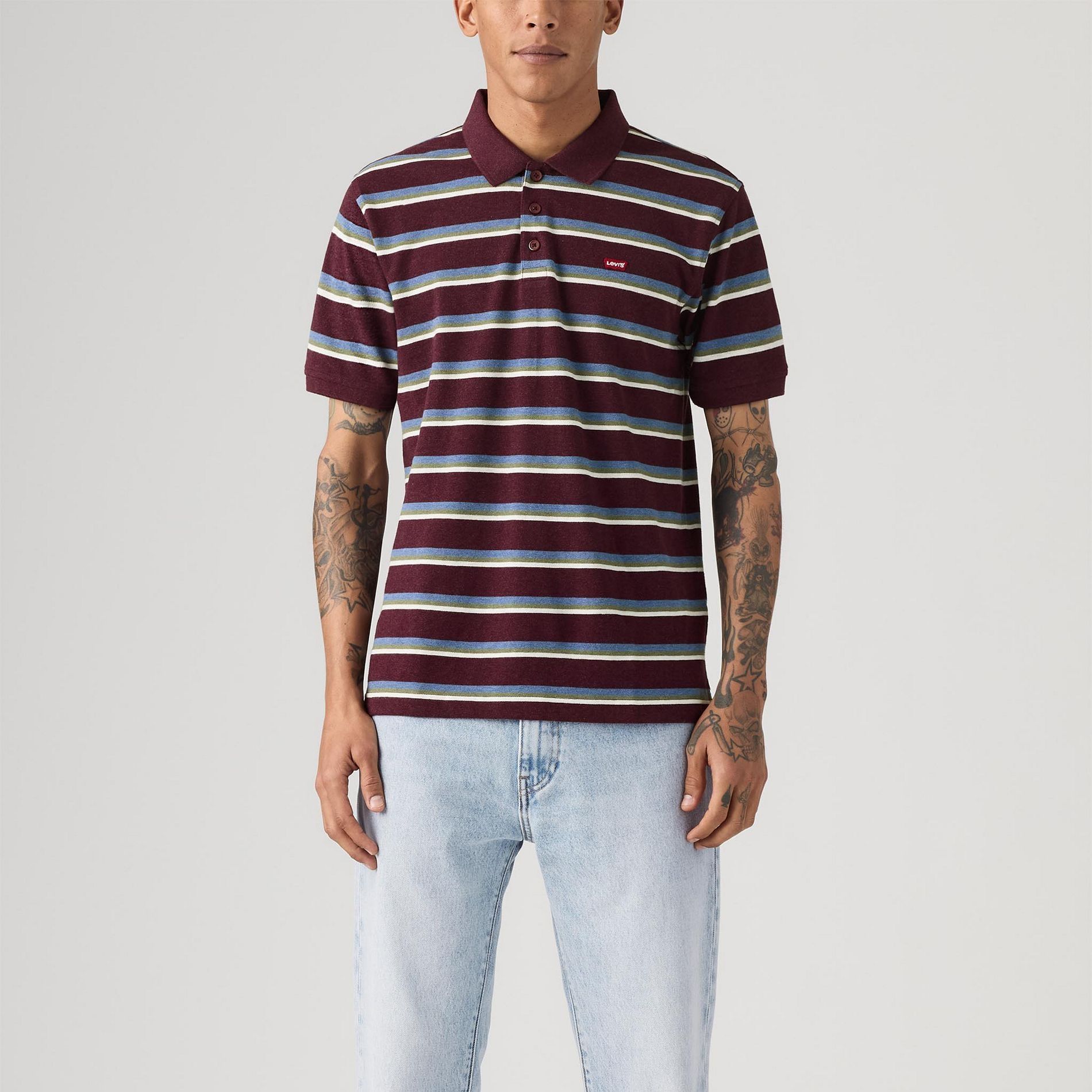 Levi's Men's Short Sleeve Stripe Polo