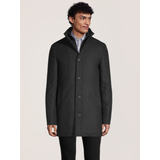 Denver Hayes Men's Buttoned Placket Full Zip Wool-Blend Winter Coat Front_Flat