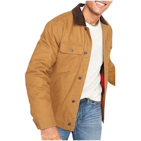 Silver Men's Ombre Flannel Lined Heavy Cotton Trucker Jacket - ONLINE ONLY Front_Angled_Right