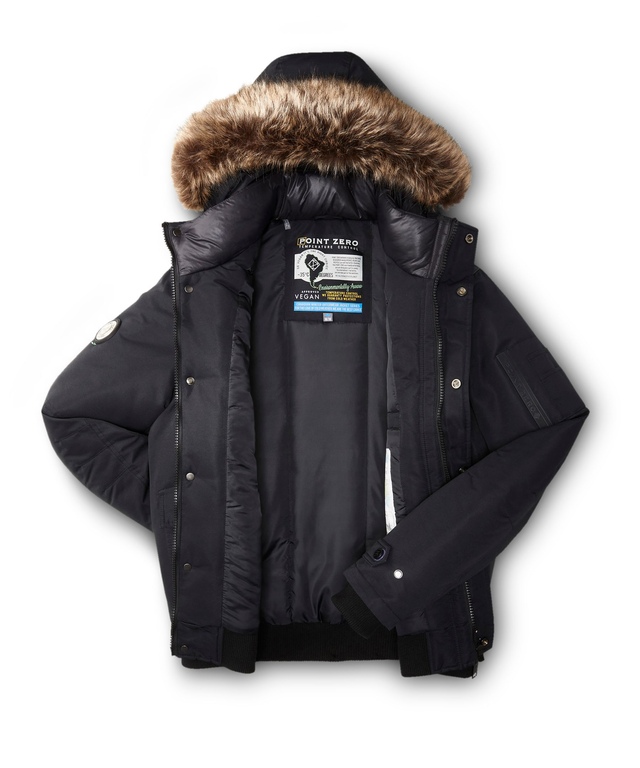 Point Zero Men's Eco Down Polar Fleece Lined Insulated Bomber Jacket