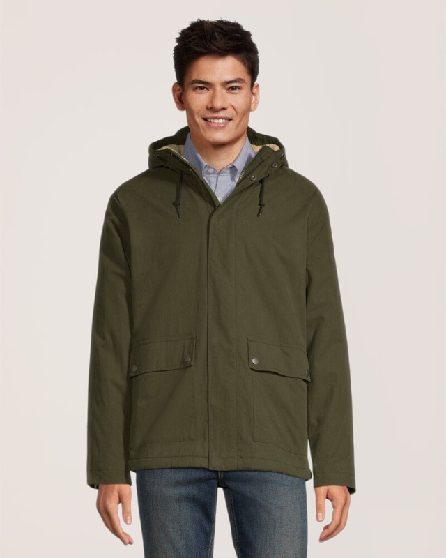 Veste doublée de sherpa de longueur moyenne pour hommes, Denver Hayes