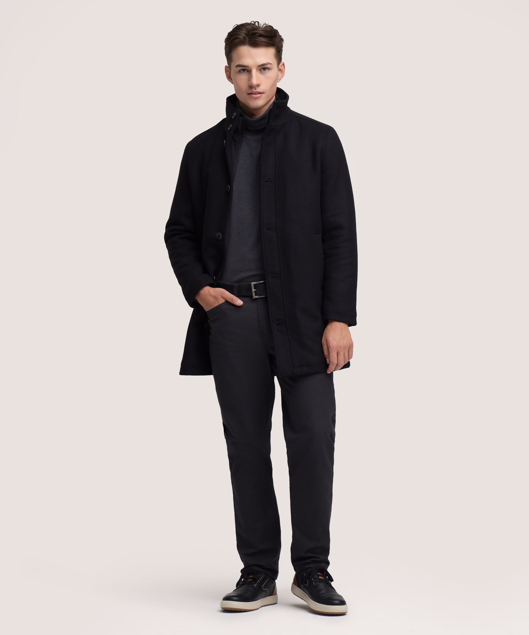 Denver Hayes Manteau en mélange de laine pour hommes
