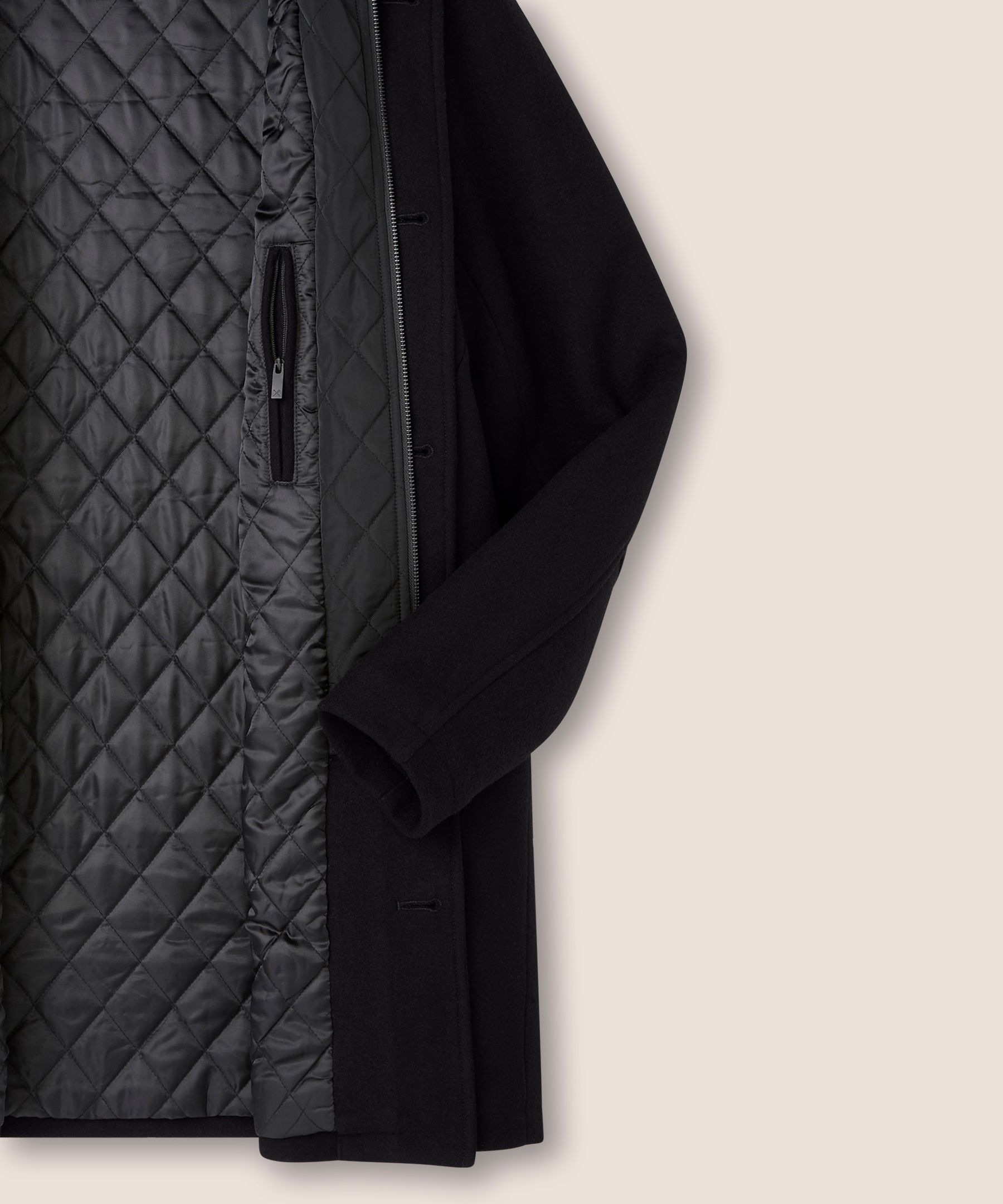 Denver Hayes Men's Buttoned Placket Full Zip Wool-Blend Winter Coat