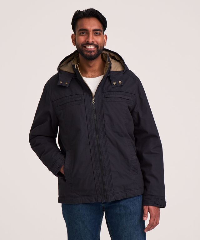 Veste décontractée en coton avec doublure en molleton pour hommes, WindRiver