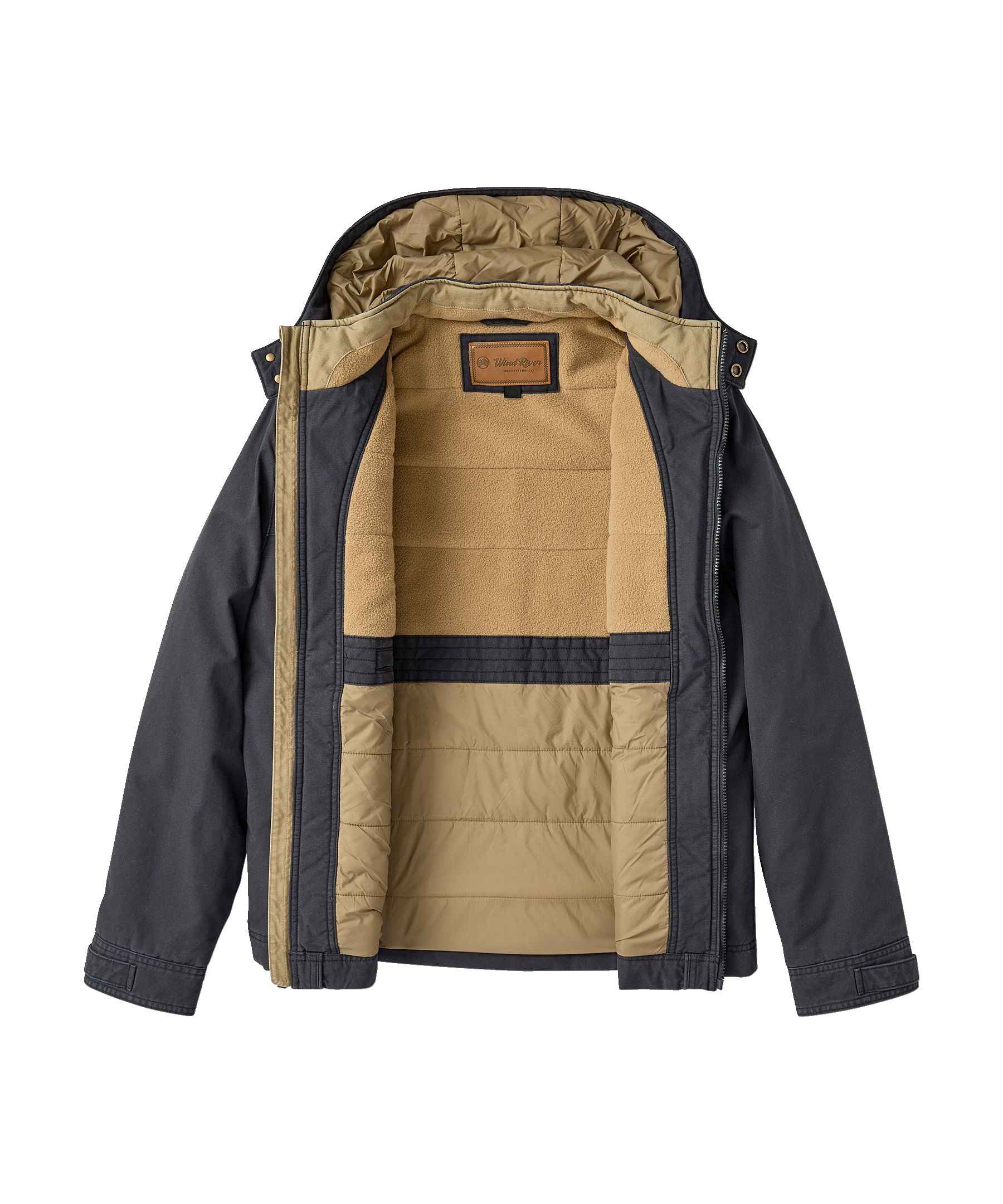 Veste décontractée en coton avec doublure en molleton pour hommes, WindRiver
