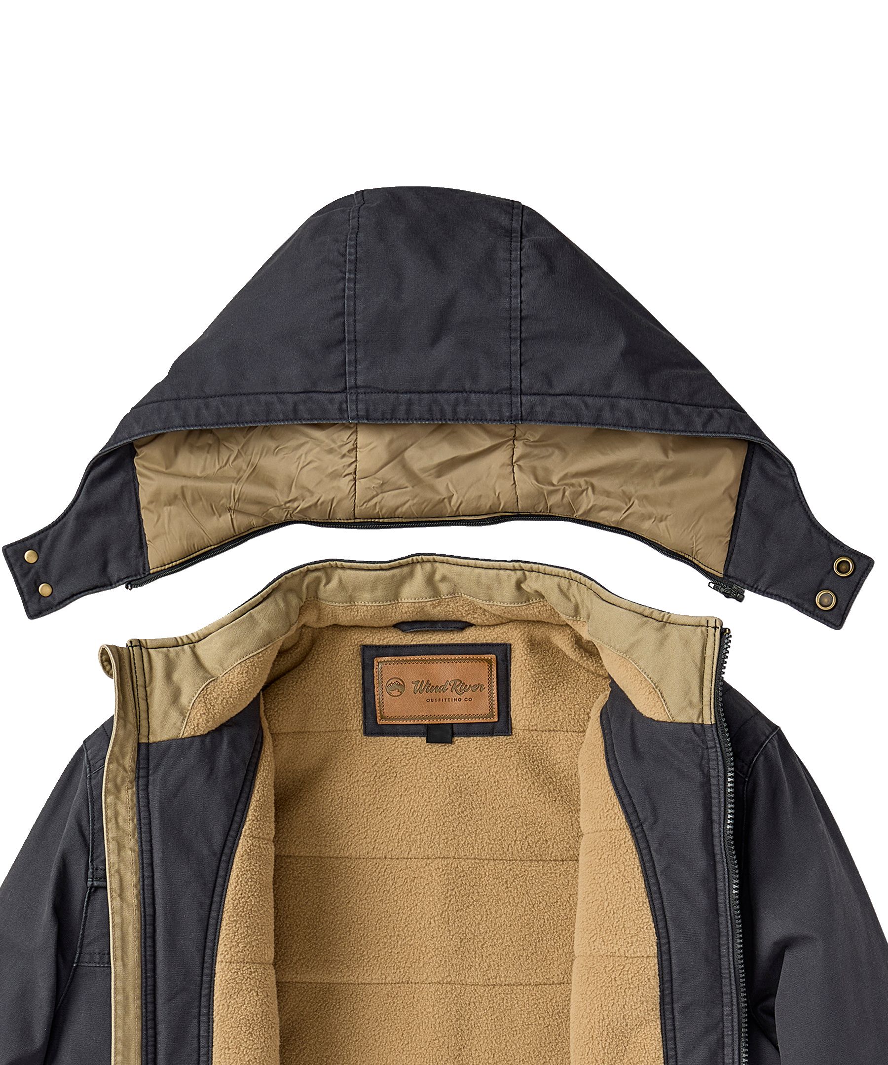 Veste décontractée en coton avec doublure en molleton pour hommes, WindRiver