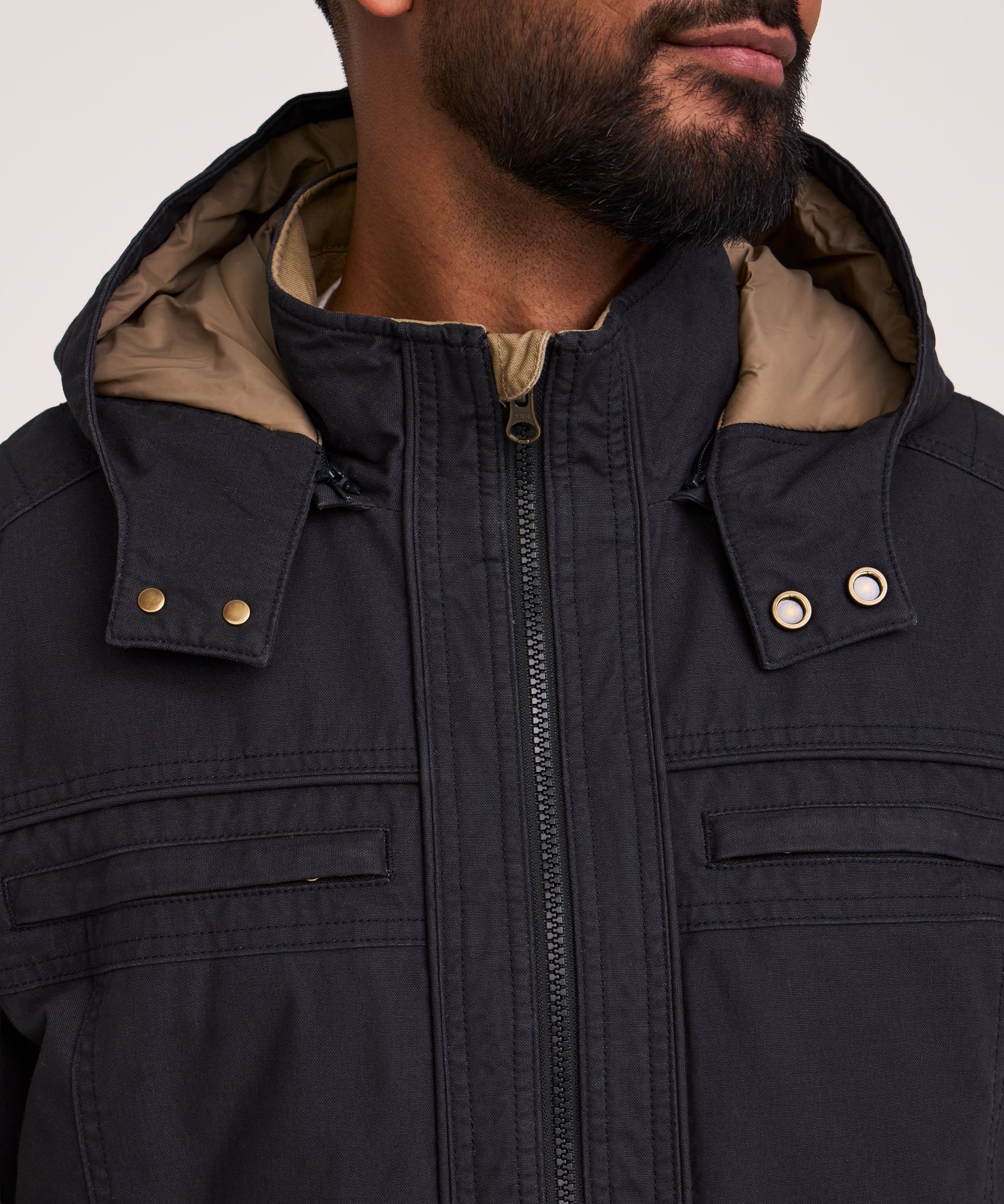 Veste décontractée en coton avec doublure en molleton pour hommes, WindRiver