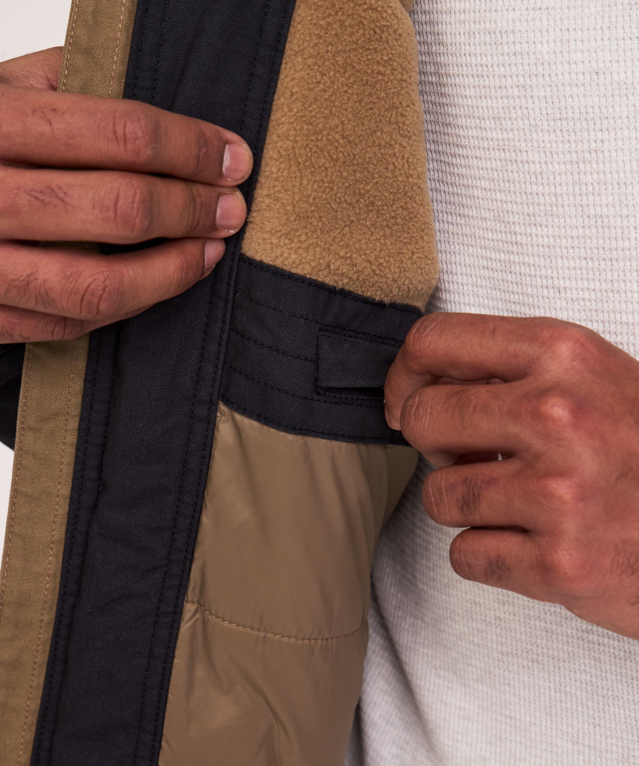 Veste décontractée en coton avec doublure en molleton pour hommes, WindRiver