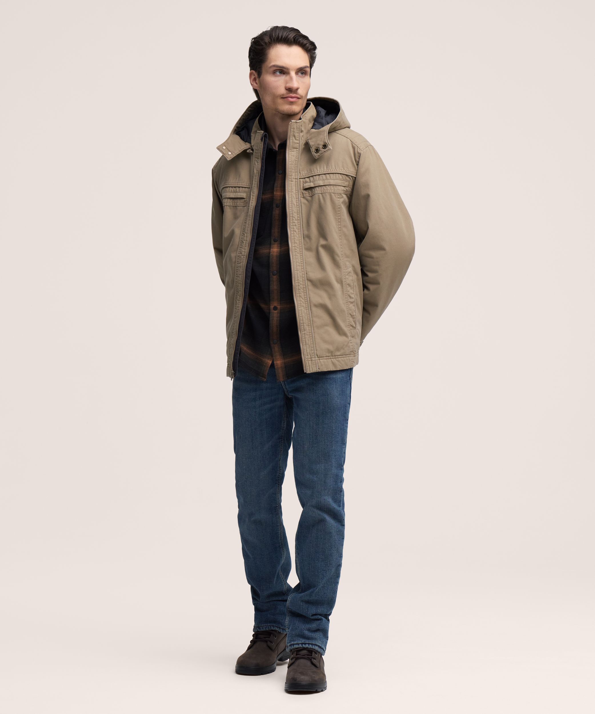 WindRiver Men's Cotton Fleece Lined Casual Jacket