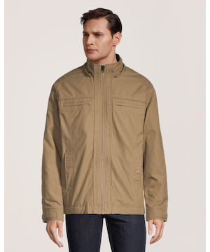 Veste décontractée en coton avec doublure en molleton pour hommes, WindRiver