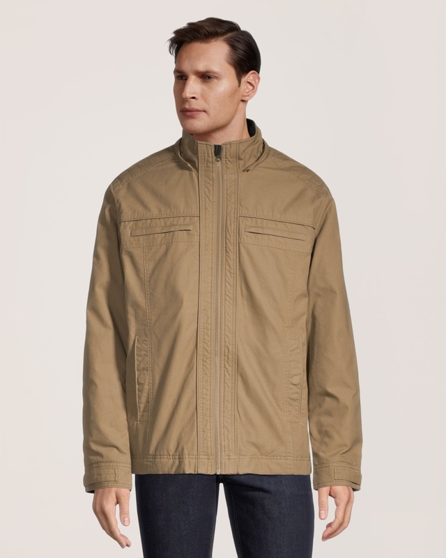Veste décontractée en coton avec doublure en molleton pour hommes, WindRiver