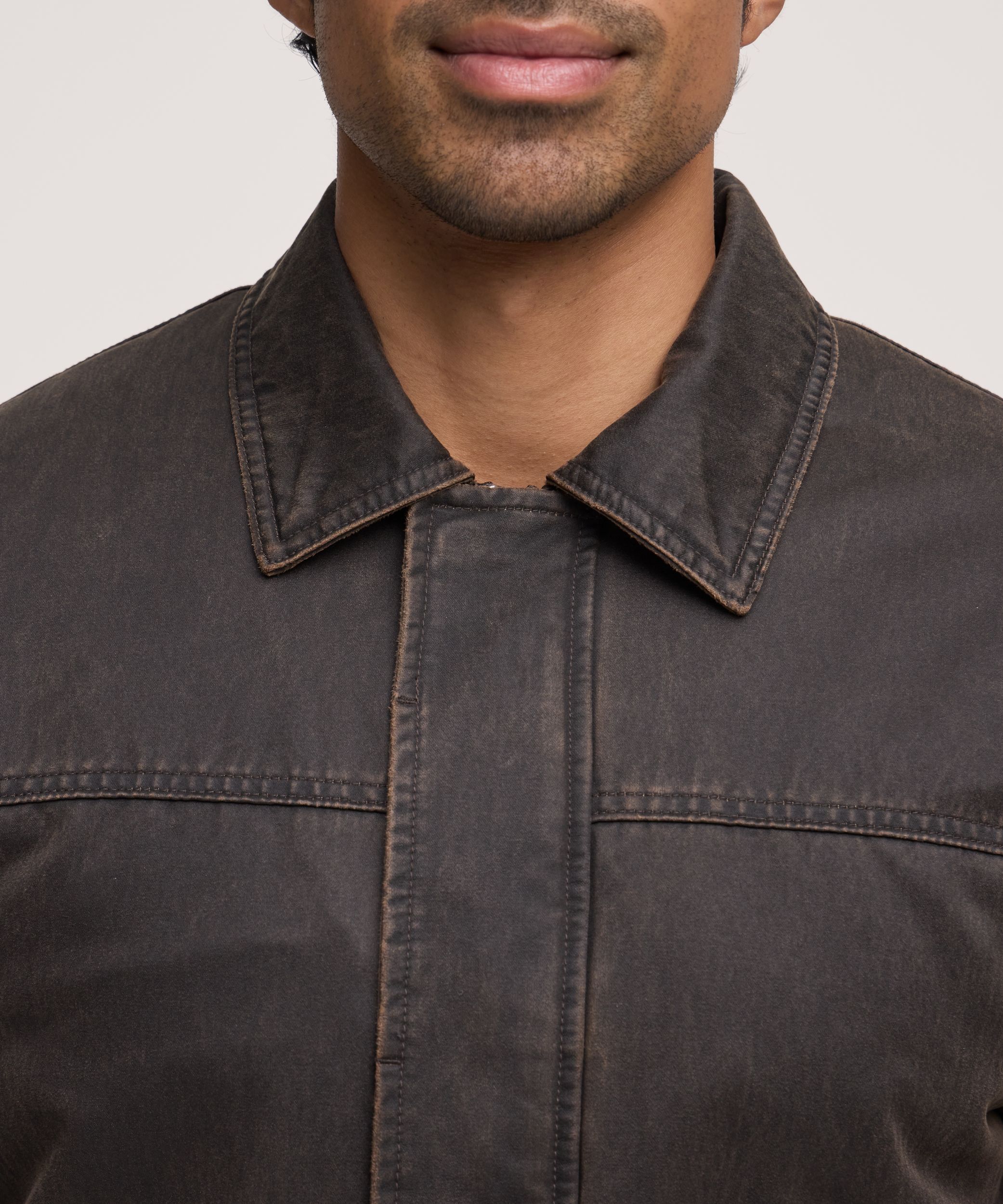 Veste décontractée en coton enduit et doublée en sherpa pour hommes, WindRiver