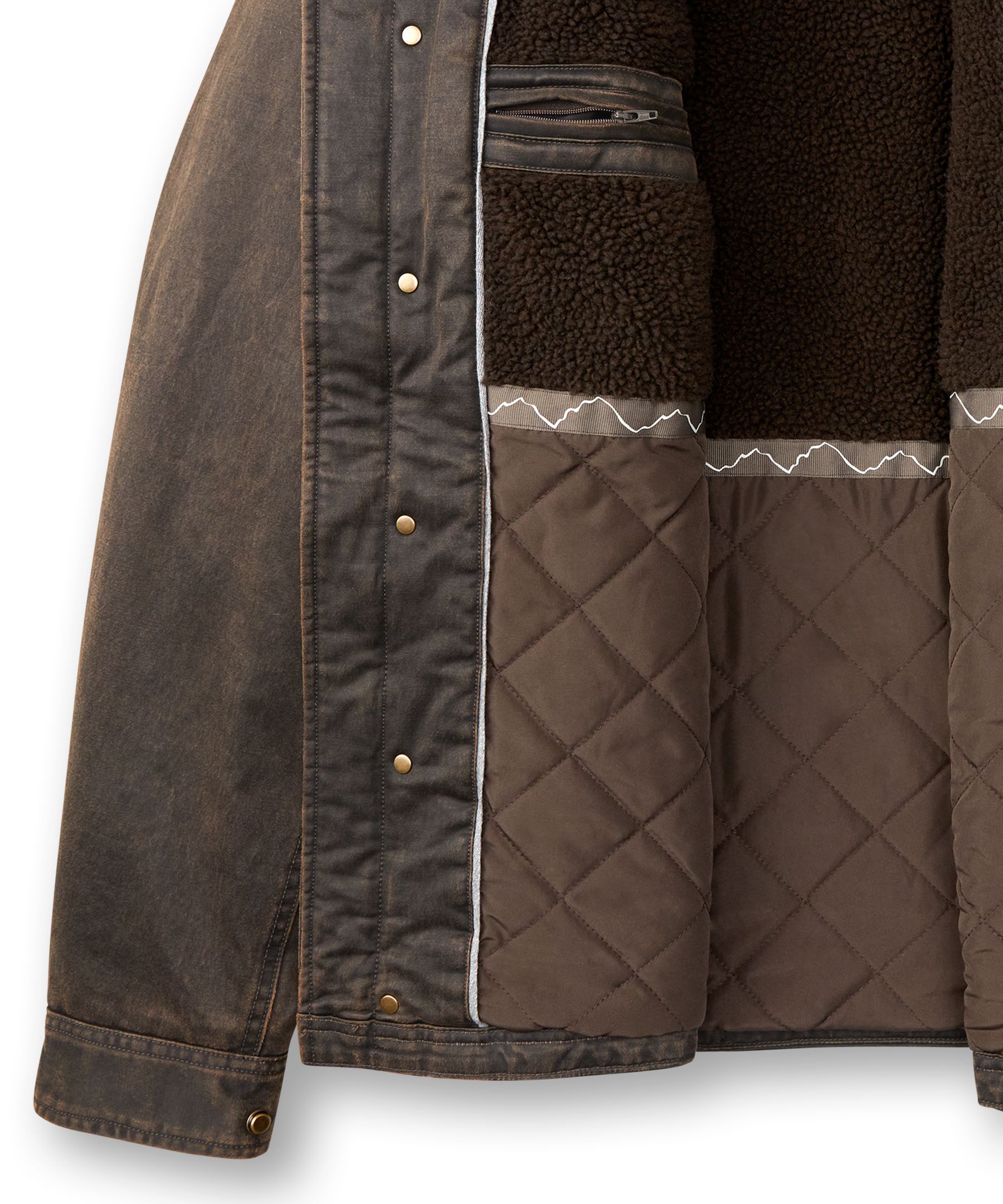 Veste décontractée en coton enduit et doublée en sherpa pour hommes, WindRiver