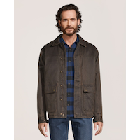 WindRiver Men's Coated Cotton Sherpa Lined Casual Jacket Front_Flat