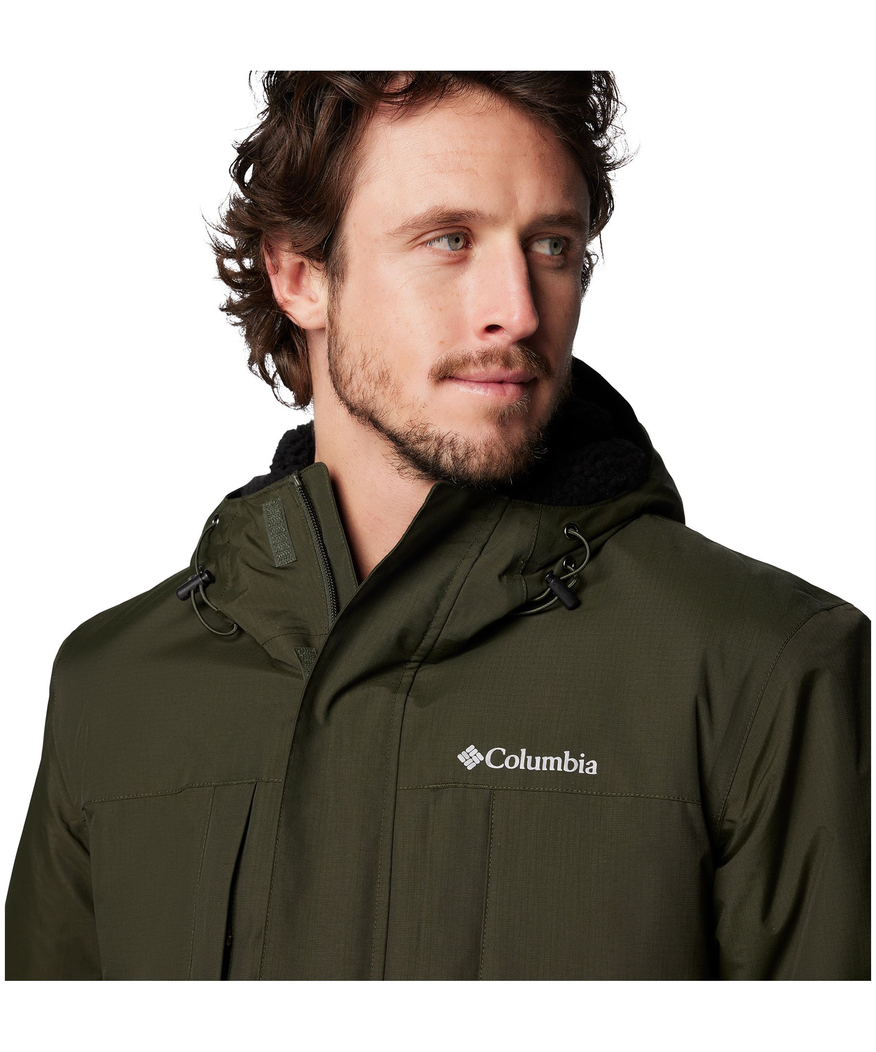 Doudoune D'hiver Pour Homme Matelassée Avec Doublure Sherpa - Coupe-vent Imperméable à Col Montant - Pour Ski, Randonnée, Quotidien