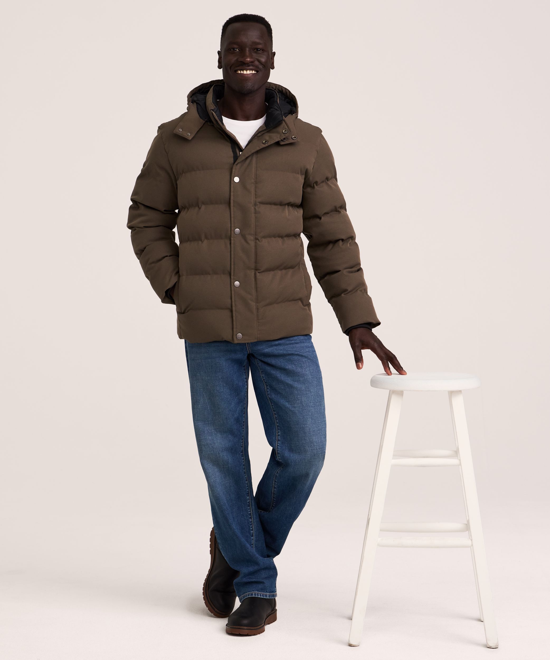 Denver Hayes Men's Urban Puffer Hyper-Dri® HD1 Water Repellent-Breathable T-Max® Insulated Jacket