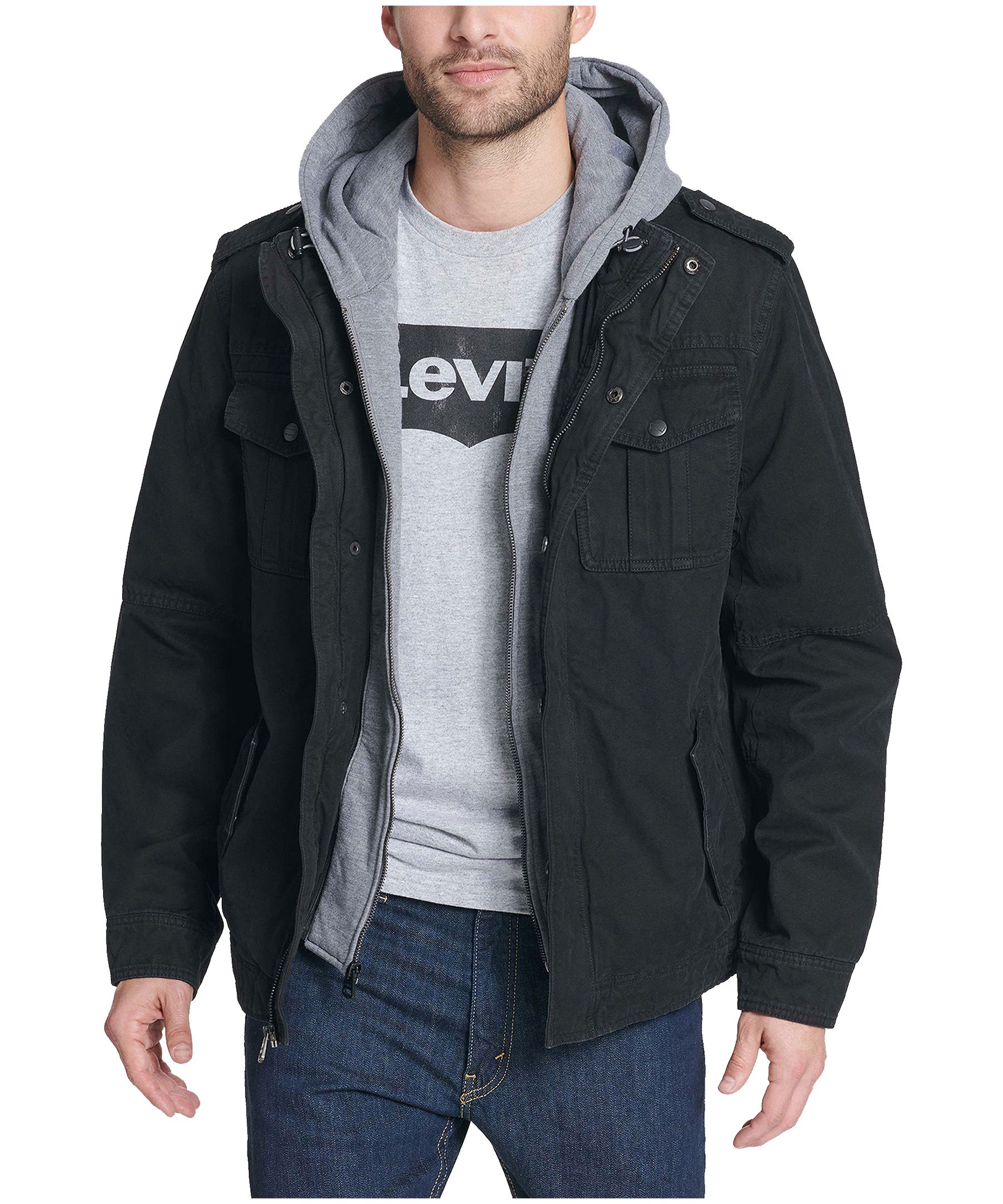 Levis Jean Jacket With Hoodie Men Levi's Men's Sherpa Lined Cotton