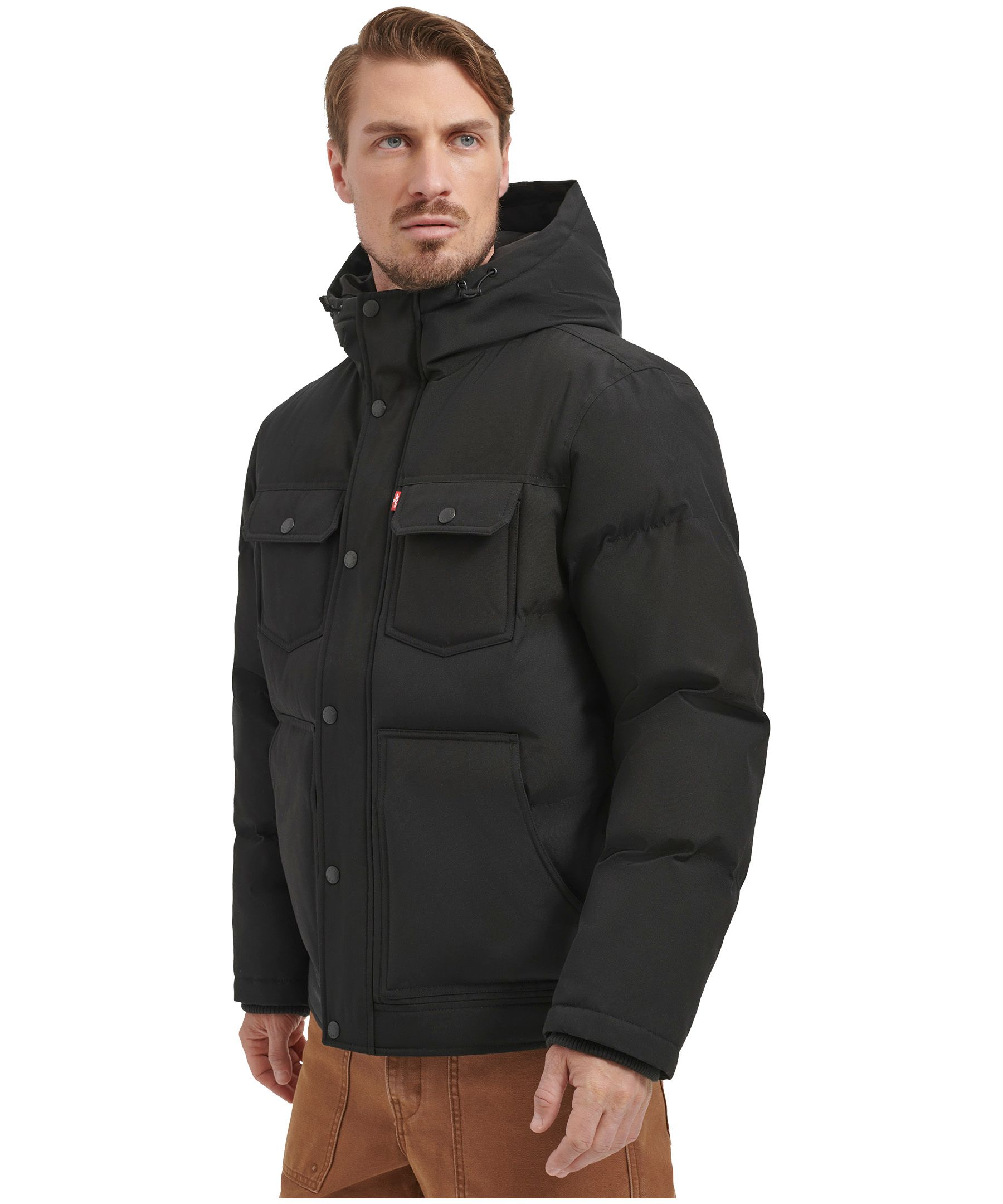 Levi s Men s Arctic Cloth 4 Pocket Waterproof Breathable Insulated Hooded Parka Jacket Marks