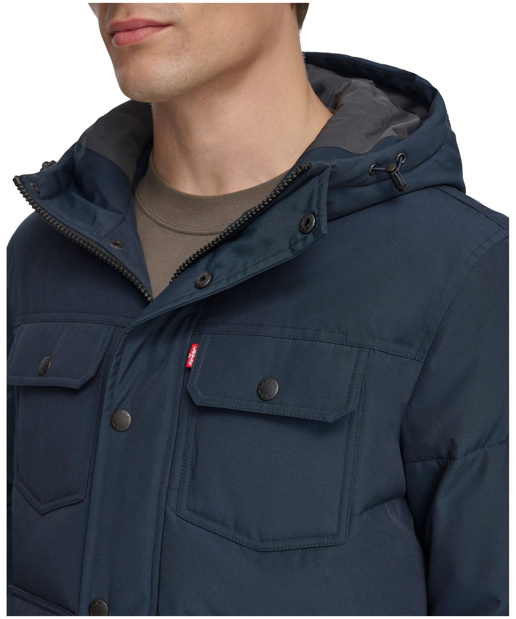 Levi's Men's Arctic Cloth 4 Pocket Waterproof-Breathable Insulated Hooded Parka Jacket