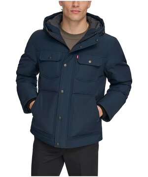 Levi's Men's Arctic Cloth 4 Pocket Waterproof-Breathable Insulated Hooded Parka Jacket
