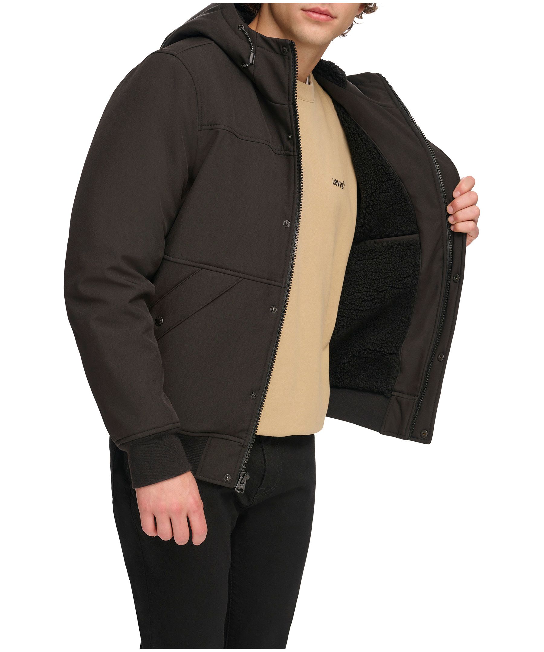 Levi's Men's Sherpa Lined Bomber Insulated Softshell Jacket