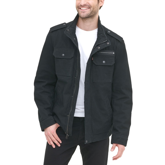 Levi's Men's Washed Cotton Military Casual Jacket