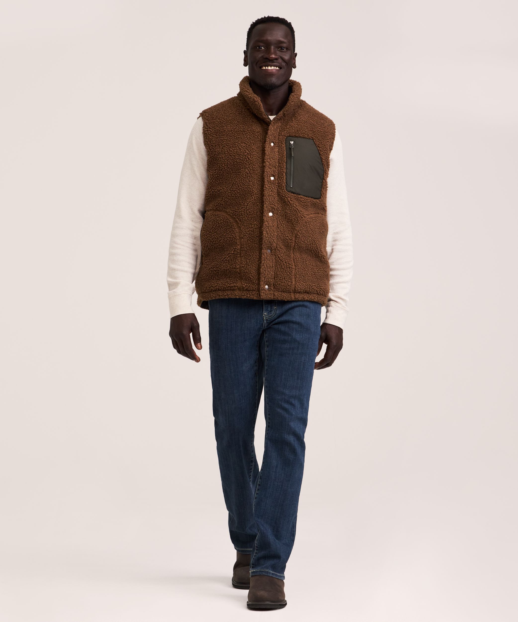 Gilet bouffant en sherpa avec HD1 et T-MAX pour hommes, WindRiver