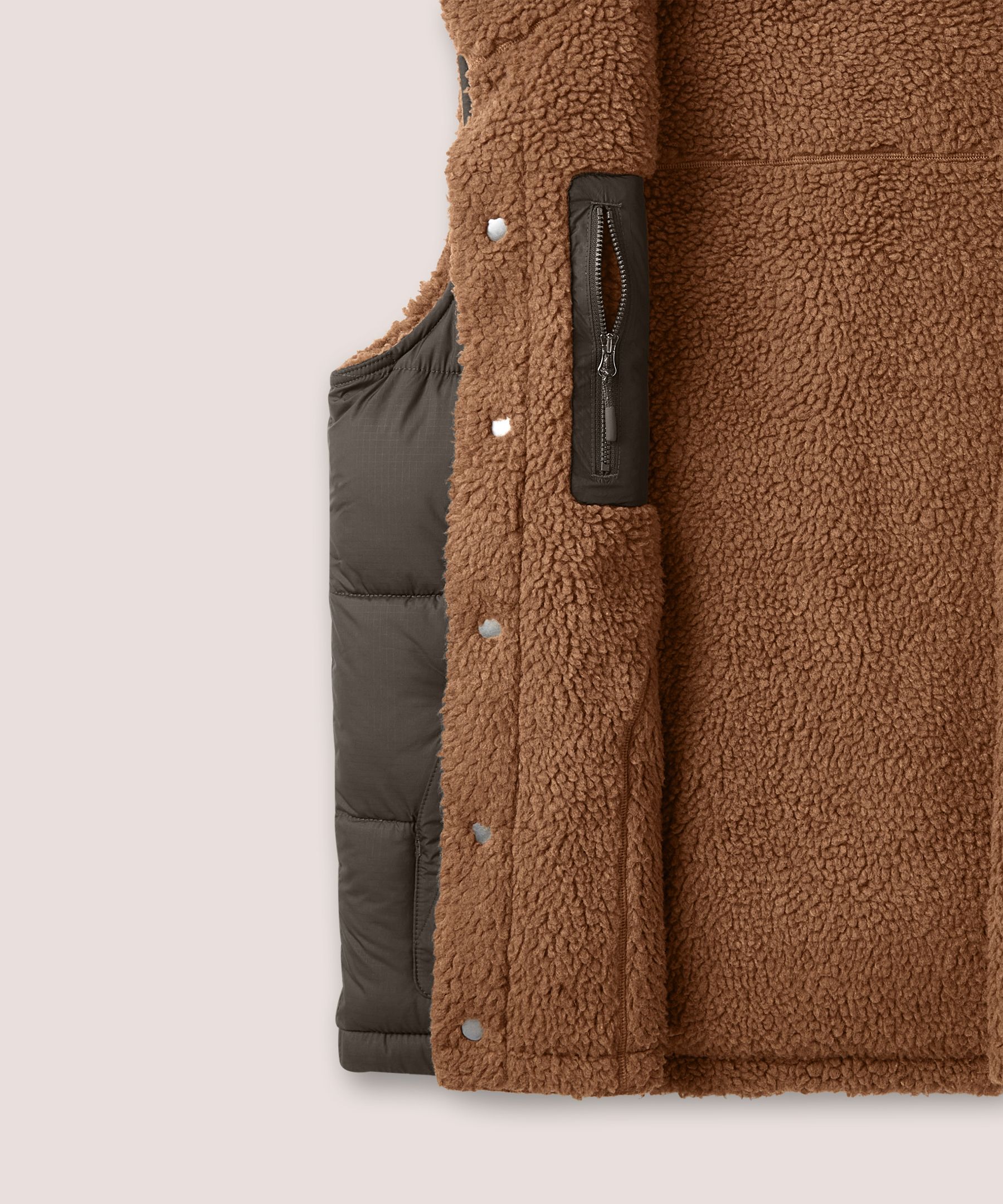 Gilet bouffant en sherpa avec HD1 et T-MAX pour hommes, WindRiver