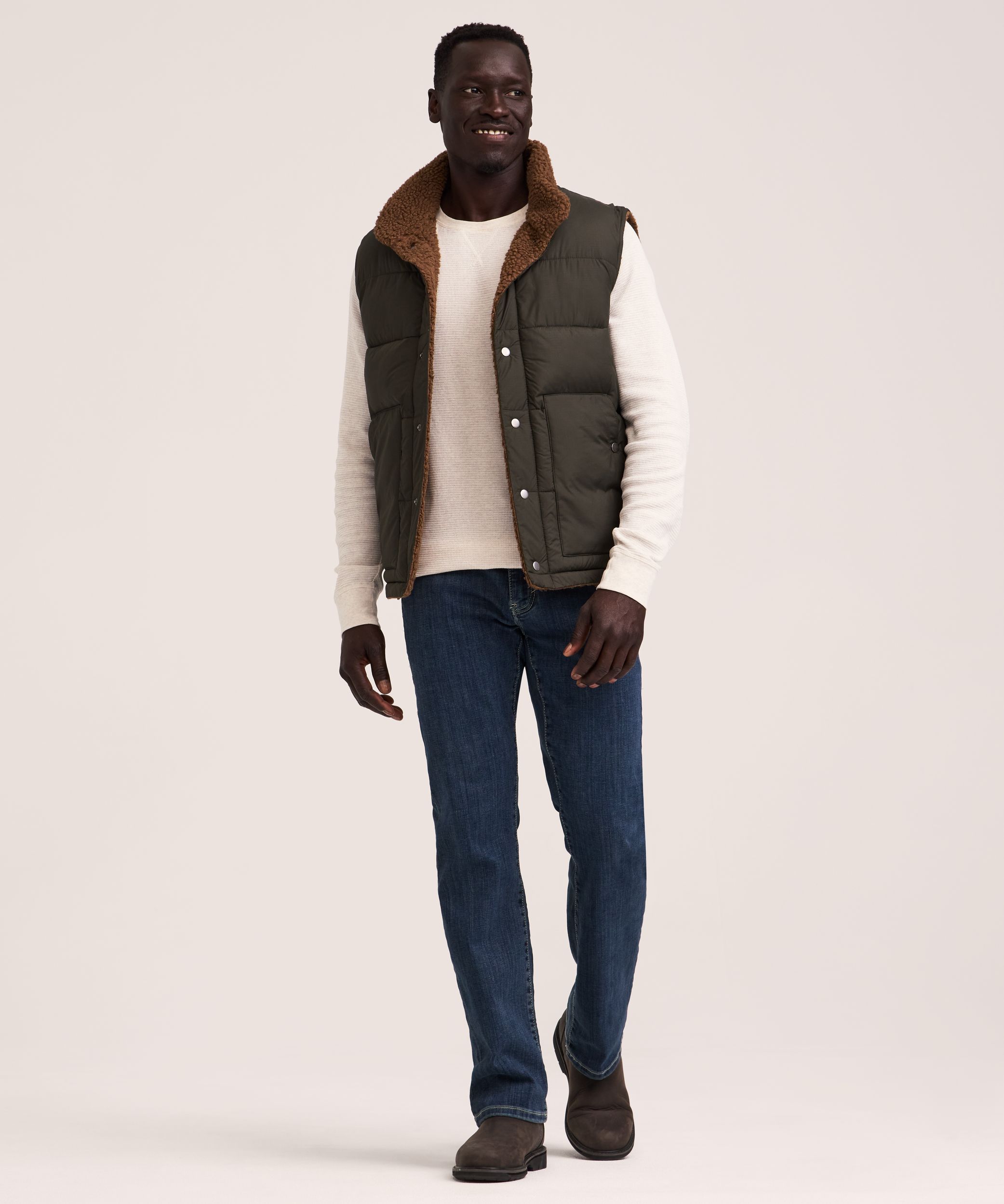 Gilet bouffant en sherpa avec HD1 et T-MAX pour hommes, WindRiver