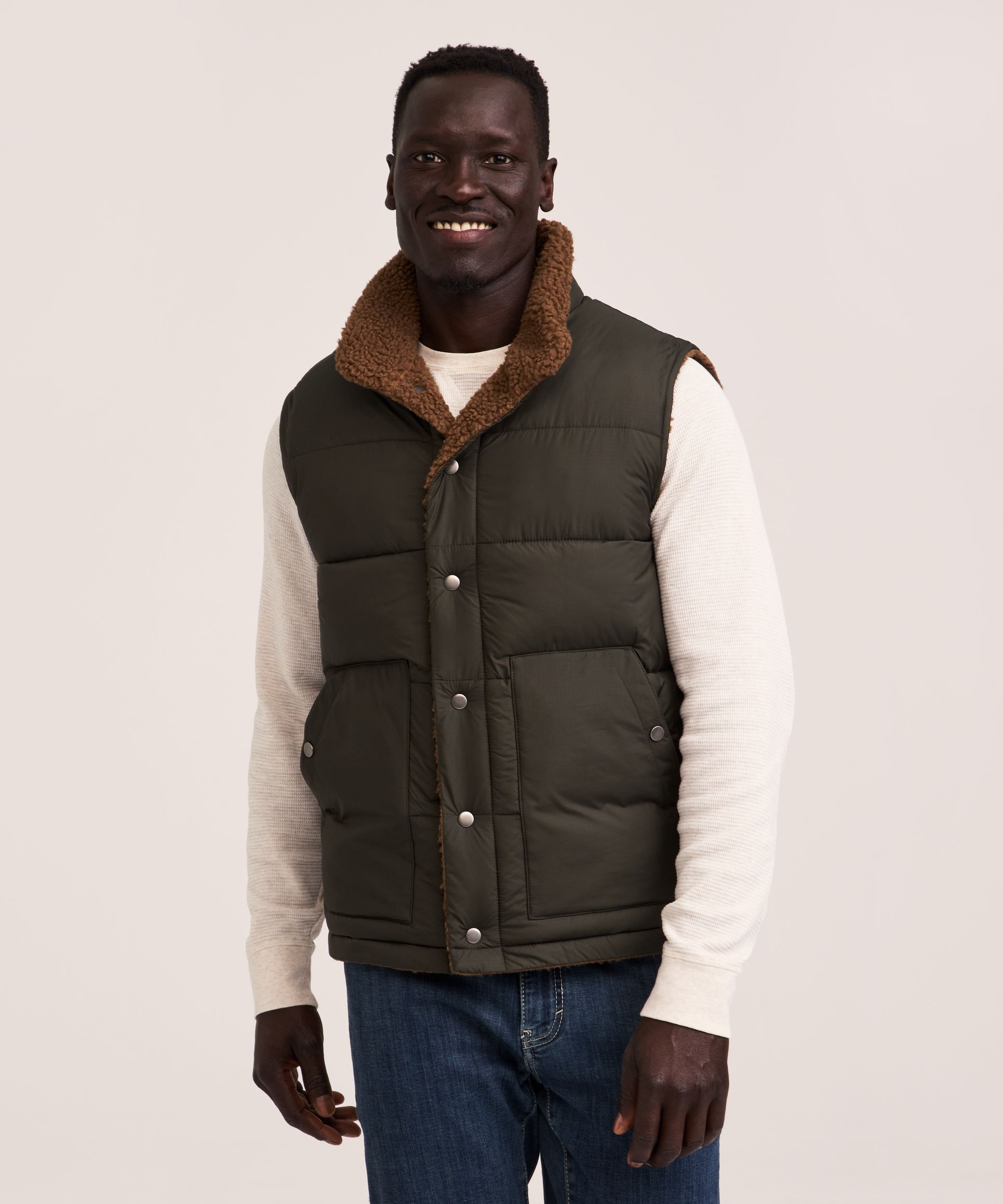 Gilet bouffant en sherpa avec HD1 et T-MAX pour hommes, WindRiver