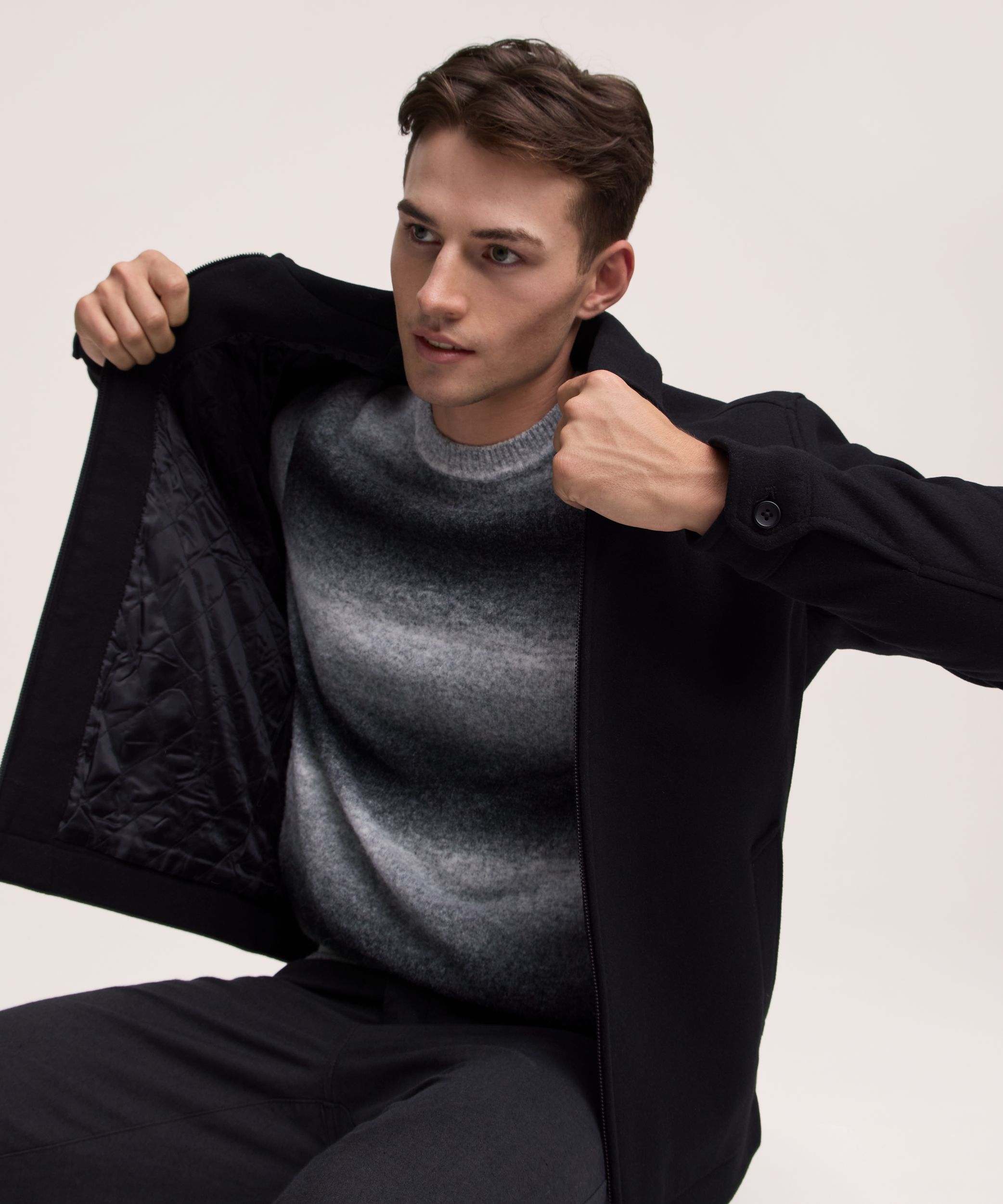 Manteau court en laine pour hommes, Denver Hayes