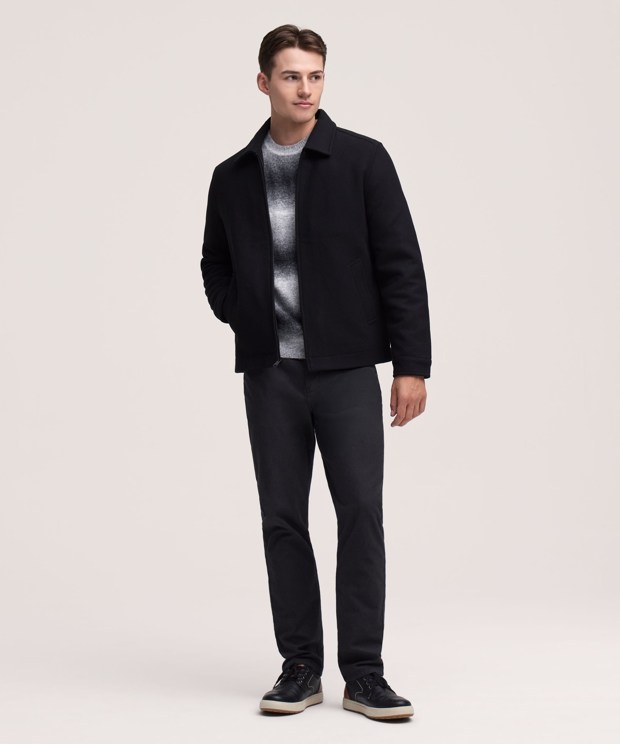 Manteau court en laine pour hommes, Denver Hayes