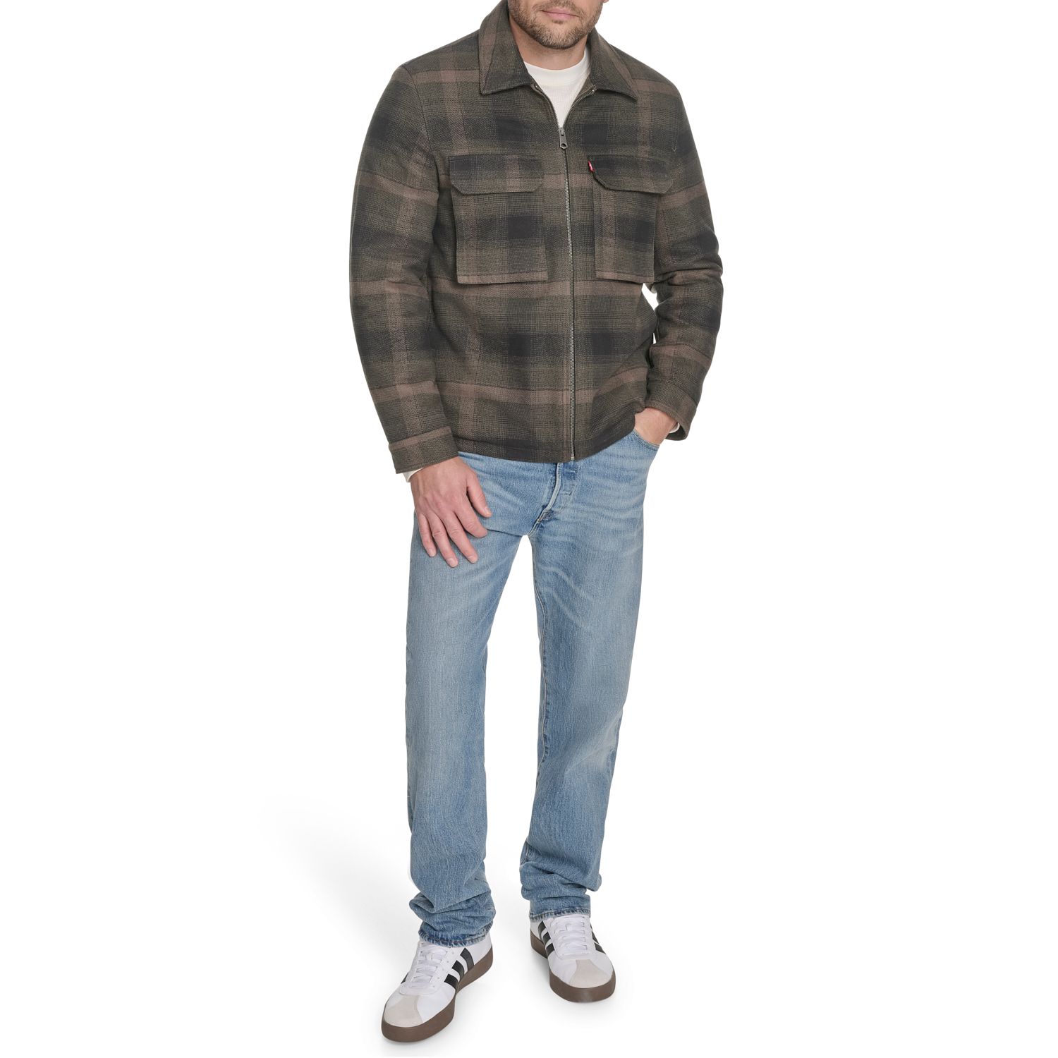 Chemise-veste épaisse en coton à carreaux pour hommes, Levi’s