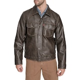 Levi's Men's Trucker Faux Leather Jacket Front_Flat