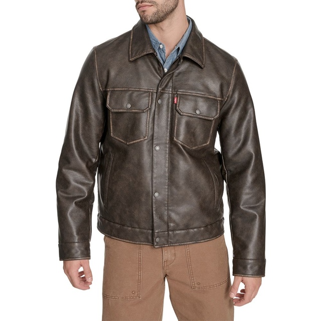 Levi's Men's Trucker Faux Leather Jacket