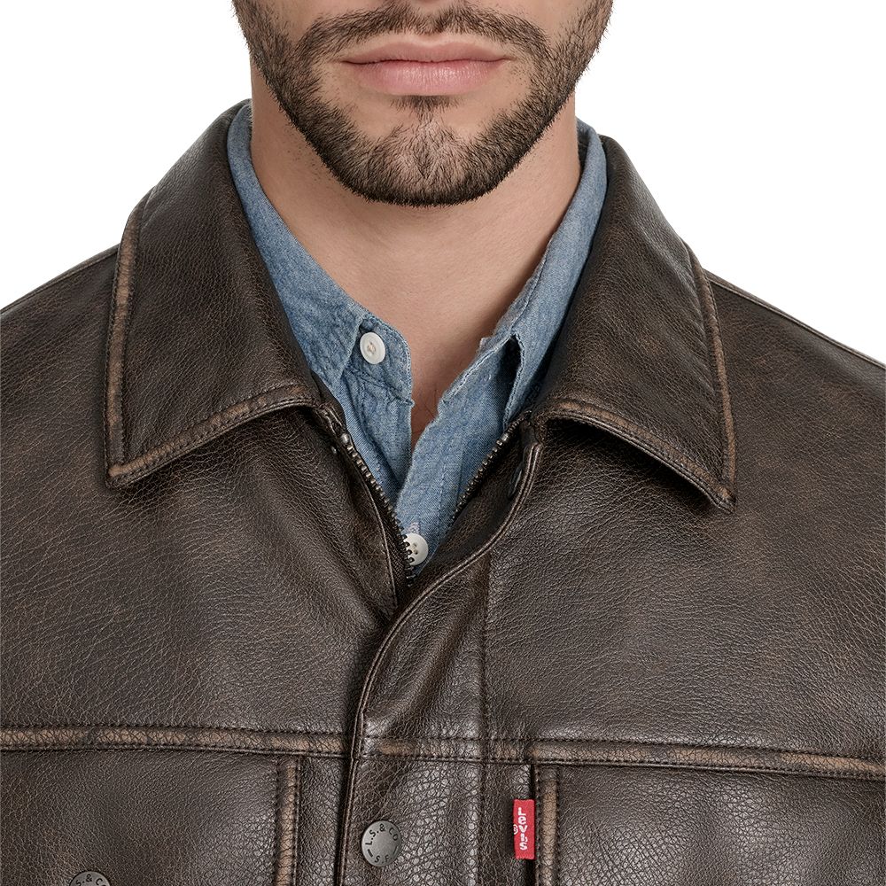Levi's Men's Trucker Faux Leather Jacket